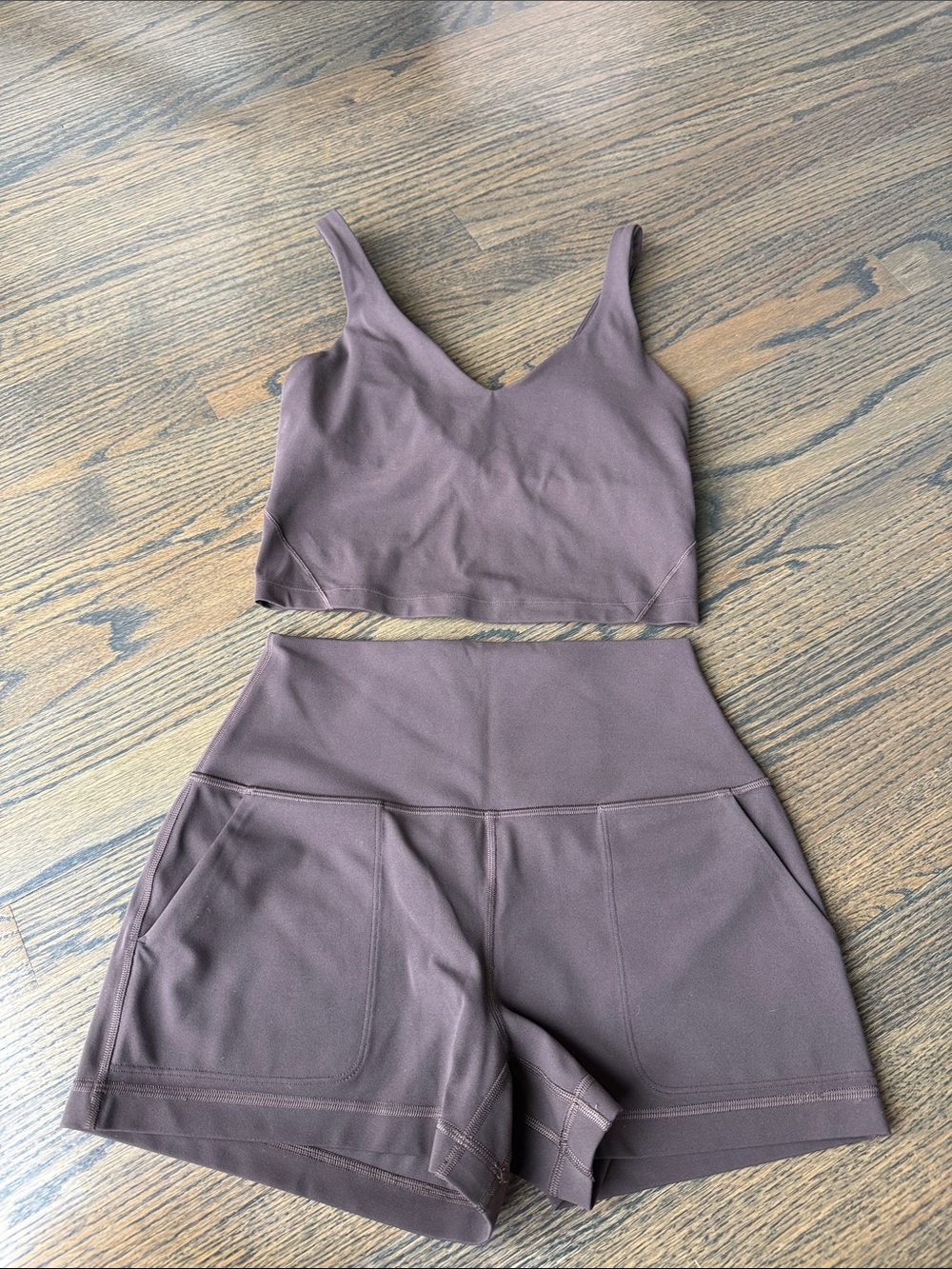 lululemon Align Classic Fit Shorts 3” & Align Tank Set Espresso Like New EUC - Picture 6 of 13
